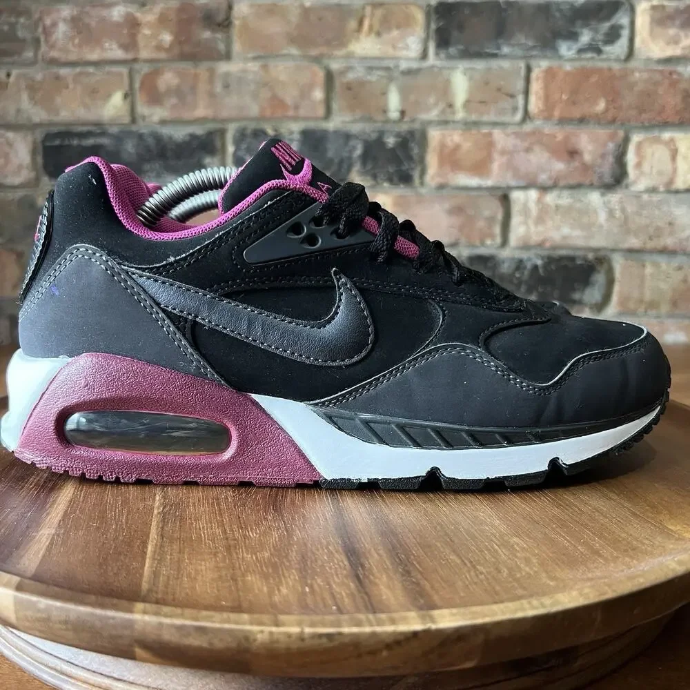 Nike Air Max Women's 8 Purple Black Lace Up Shoes Sneakers Bubble